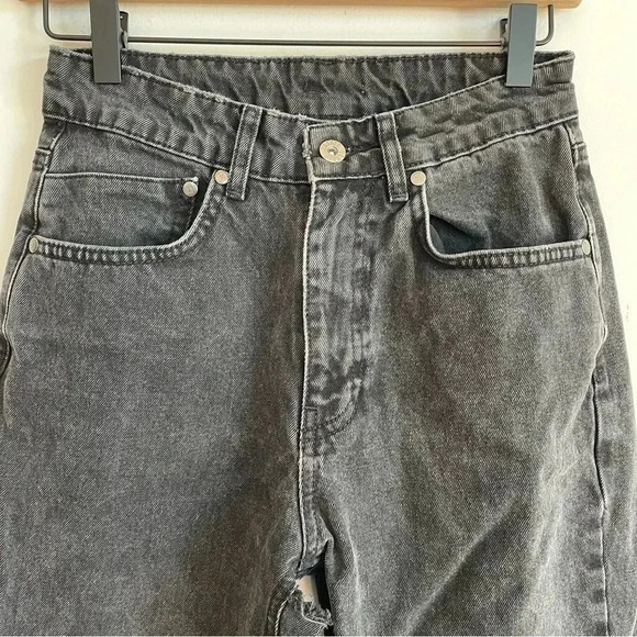 The Ragged Priest Butt Cut Black Mom Jeans High Waisted Pants Charcoal 26 - Picture 8 of 16